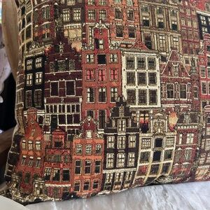 Bruges Belgium City Houses Tapestry Accent Pillow like new!
